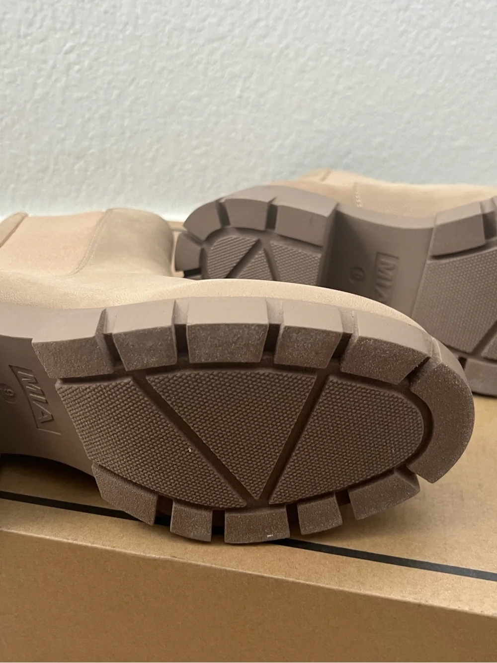 MIA Chunky Chelsea Ankle Boots in Taupe - Picture 4 of 5